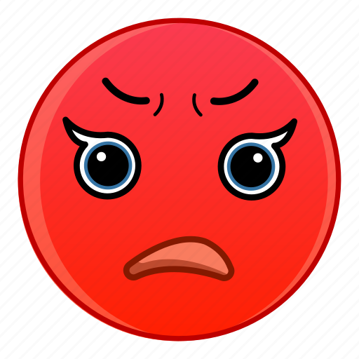 Cartoon, character, embarrassed, face, red, unhappy, upset icon - Download on Iconfinder