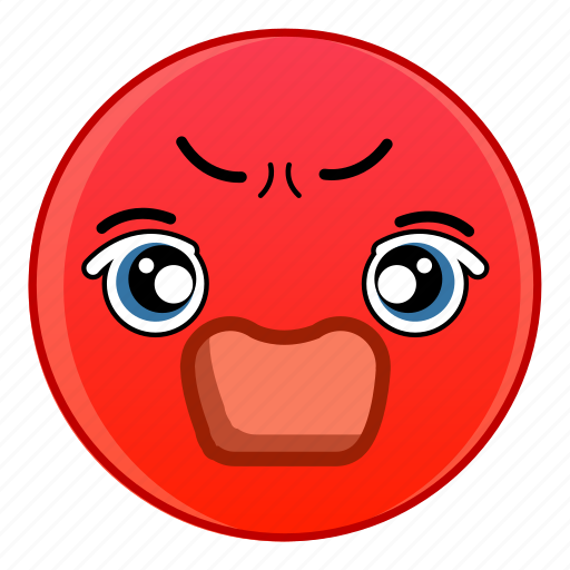 Angry, cartoon, character, face, red, scream, unhappy icon - Download on Iconfinder