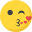 emoji, feeling loved, kissing emoji, romantic, smiley face 