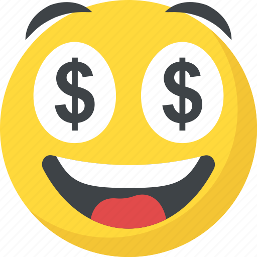 Dollar eyes emoji, greedy, happy face, money face, rich icon - Download on Iconfinder