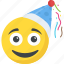 birthday emoji, celebration, happy face, party emoticon, smiley 