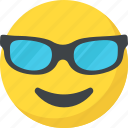 cool emoji, emoji, emoticon, happy face, sunglasses emoji
