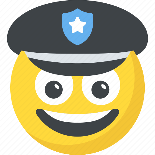 Emoji, emoticon, grinning, laughing, police officer icon - Download on Iconfinder