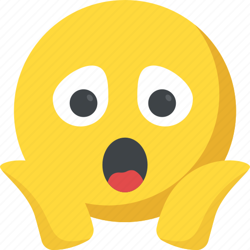 Premium Vector  Worried face emoji hushed feeling comic expression