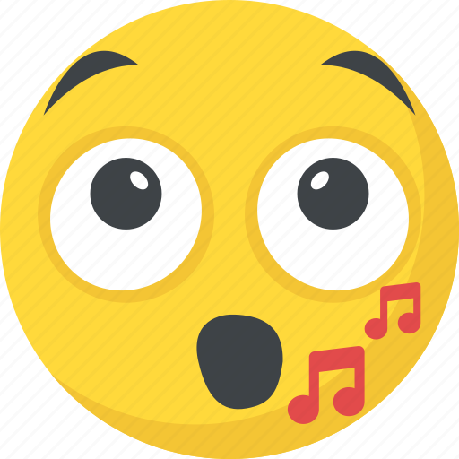 Music emoji, music note, singing, smiley, whistle icon - Download on Iconfinder