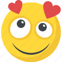 emoji, feeling loved, happy smiley, in love, valentine 