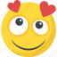 emoji, feeling loved, happy smiley, in love, valentine 