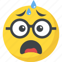 emoji, emoticon, exhausted, tired emoji, tired face