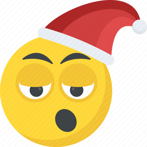 Dizzy, emoji, santa claus emoticon, sleepy, smiley icon - Download on Iconfinder