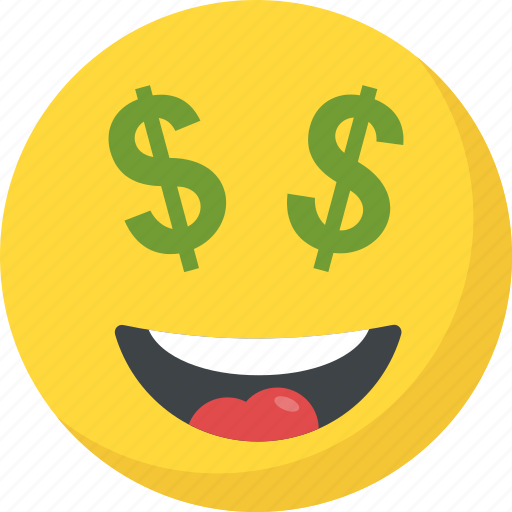 Dollar eyes emoji, greedy, happy face, money face, rich icon - Download on Iconfinder