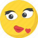 emoji, feeling loved, kissing emoji, romantic, smiley face