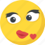 emoji, feeling loved, kissing emoji, romantic, smiley face 