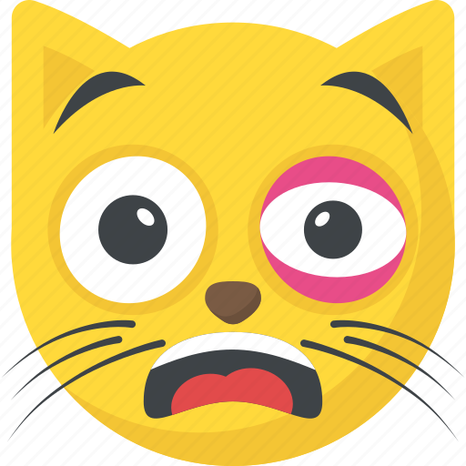 Black eye emoji, cat emoji, ill, sick, sore eye icon - Download on Iconfinder
