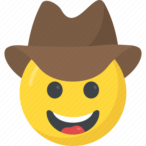 Cowboy hat smiley, emoji, emoticon, hat, laughing icon - Download on Iconfinder