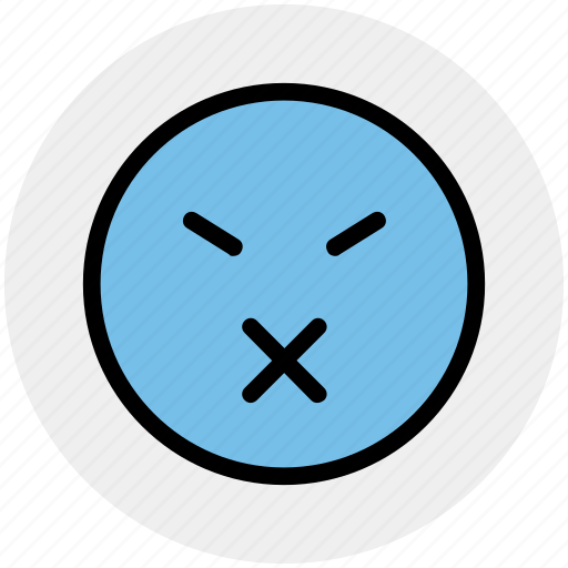 Angry face, lips sealed, mouth closed, silence, smiley, speechless, voice less icon - Download on Iconfinder
