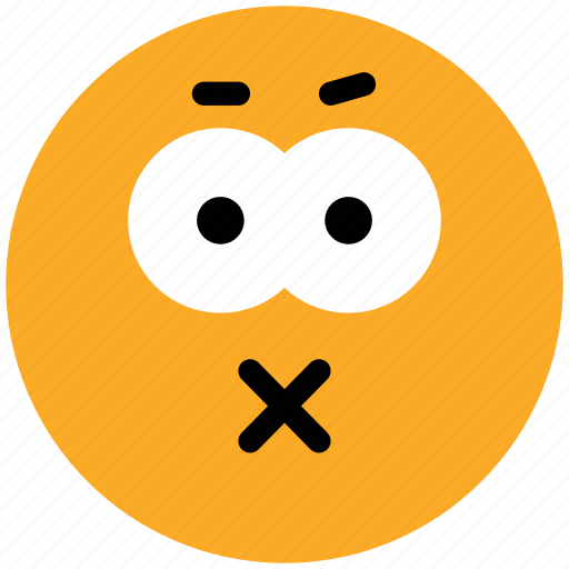 Horror face, horror face and sealed, sealed lips, stare emoticon icon - Download on Iconfinder