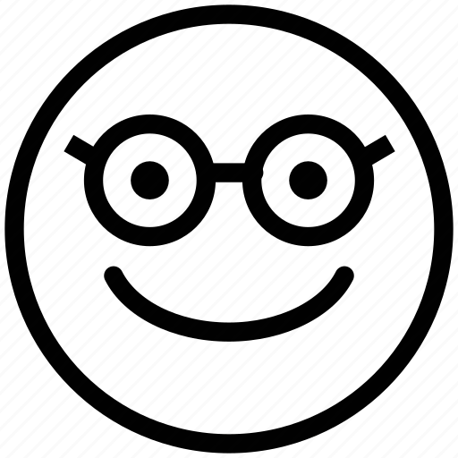 Emoticon, geek, glasses face, nerd, nerdy face emotion, smiley, stare emoticon icon - Download on Iconfinder