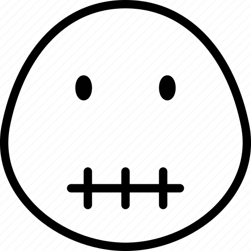 Emoji, emoticon, expression, smileys, speechless, zipped icon - Download on Iconfinder