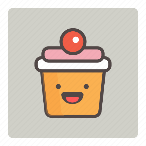 Birthday, candle, cherry, cream, cupcake, muffin, sweet icon - Download on Iconfinder