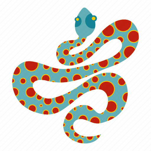 Animal, blue, danger, orange, serpent, snake, spot icon - Download on Iconfinder