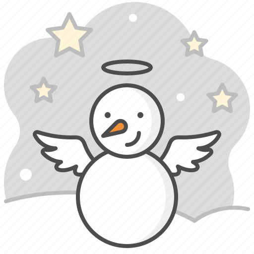 Snowman, angel, night, star, christmas, snow, winter icon - Download on Iconfinder