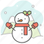 snowman, mistletoe, christmas, hill, moutain, celebration, gloves 