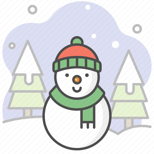 Snowman, winter, snow, tree, season, field, snowfall icon - Download on Iconfinder