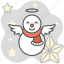 snowman, wings, angel, winter, christmas, xmas, celebration 