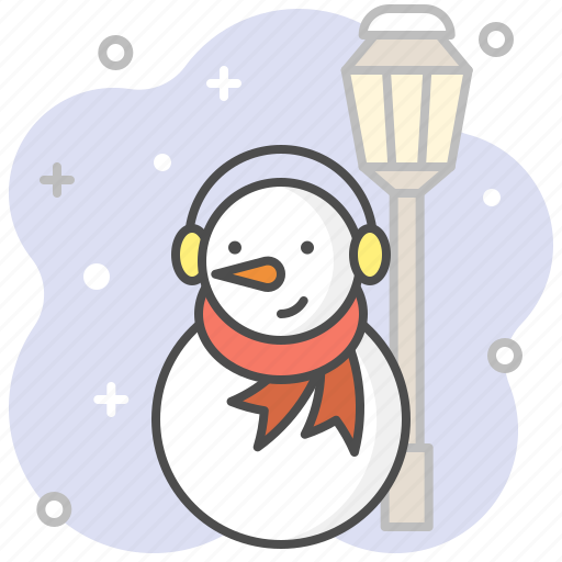 Snowman, lamppost, headphone, earphone, night, waiting, winter icon - Download on Iconfinder