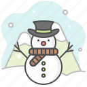 snowman, nature, travel, snowfall, field, snow, winter