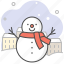 snowman, town, winter, cold, cute, snow, snowflake 