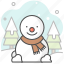 snowman, forrest, winter, cute, pine, tree, cold 