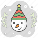 snowman, new year hat, celebration, snow, man, ornament, avatar