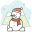 snowman, winter, christmas, snow, celebration, santa, cold 
