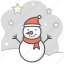snowman, night, star, xmas, santa hat, cold, starry 