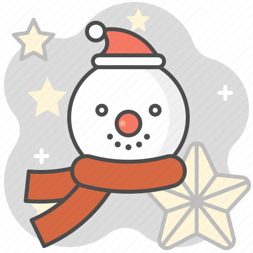 Snowman, winter, santa hat, starry, ornament, decoration, scarf icon - Download on Iconfinder
