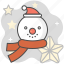 snowman, winter, santa hat, starry, ornament, decoration, scarf 
