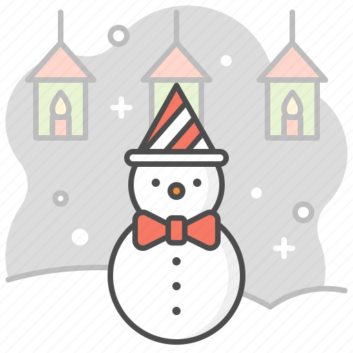 Snowman, night, bow, hat, new year, christmas, winter icon - Download on Iconfinder