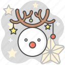 snowman, reindeer, star, decoration, hanging, ball, xmas
