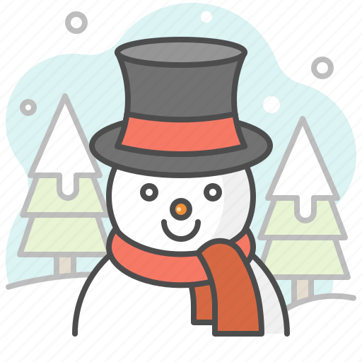 Snowman, magic hat, tree, forest, snow, man, snow fall icon - Download on Iconfinder
