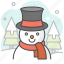 snowman, magic hat, tree, forest, snow, man, snow fall 