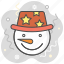 snowman, magic, star, hat, celebration, new year, confetti 