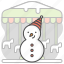 snowman, merry go round, horse, fun, children, celebration, decoration 