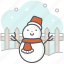 snowman, winter, fence, cold, snowflake, xmas, celebration 