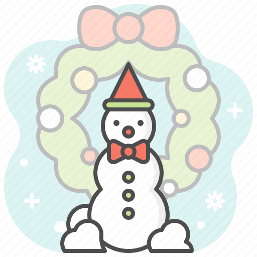 Snowman, wreath, xmas, celebration, decoration, ornament, festival icon - Download on Iconfinder