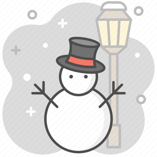 Snowman, winter, lamp, xmas, cold, weather, road side icon - Download on Iconfinder