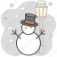 snowman, winter, lamp, xmas, cold, weather, road side 