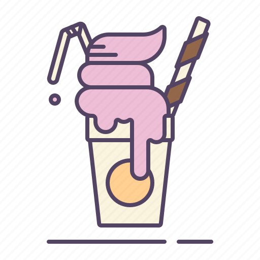 Milkshake, straw, topping icon - Download on Iconfinder