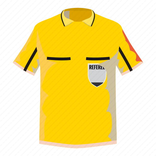 Cartoon, cloth, number, referee, shirt, soccer, yellow icon - Download on Iconfinder