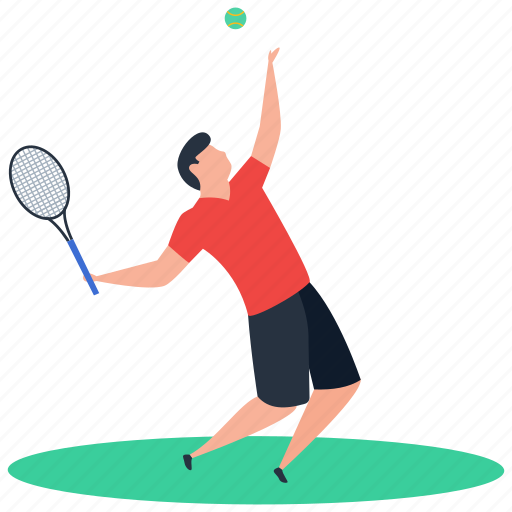 Outdoor game, sport, tennis, tennis court, tennis player, olympics illustration - Download on Iconfinder
